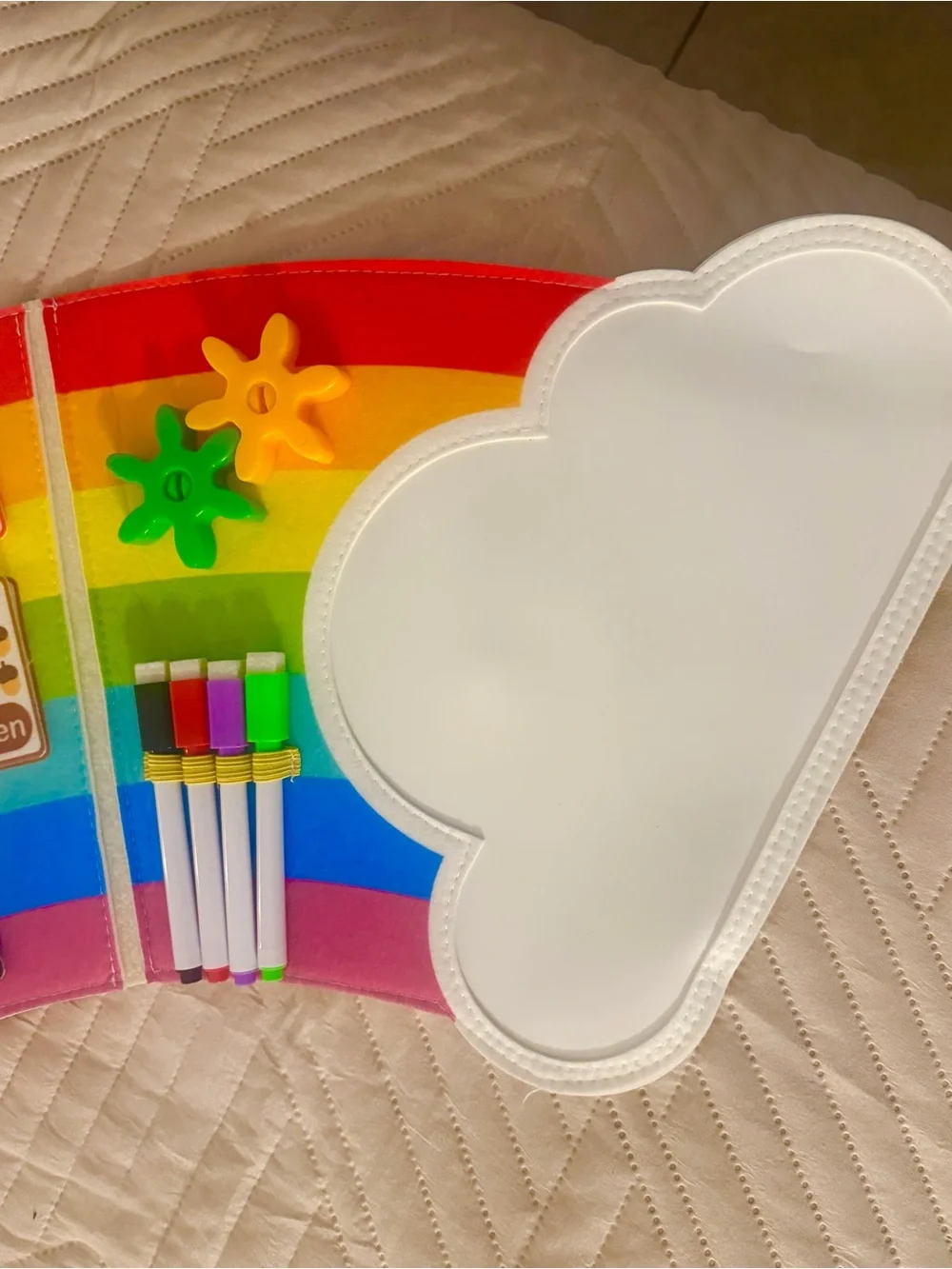 Interactive Rainbow Learning Clock Playbook for Kids - Multicolor